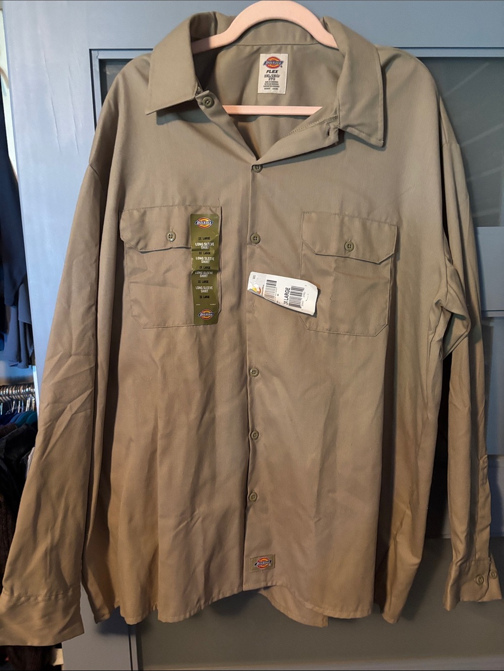 Dickies Men’s Lightweight Work Shirt Jacket in Khaki Green